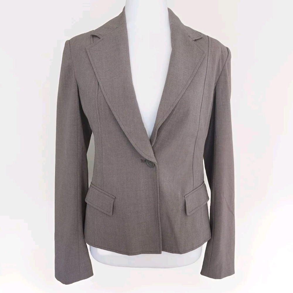 Express Women's Blazer Light Gray Size 6 One-Button